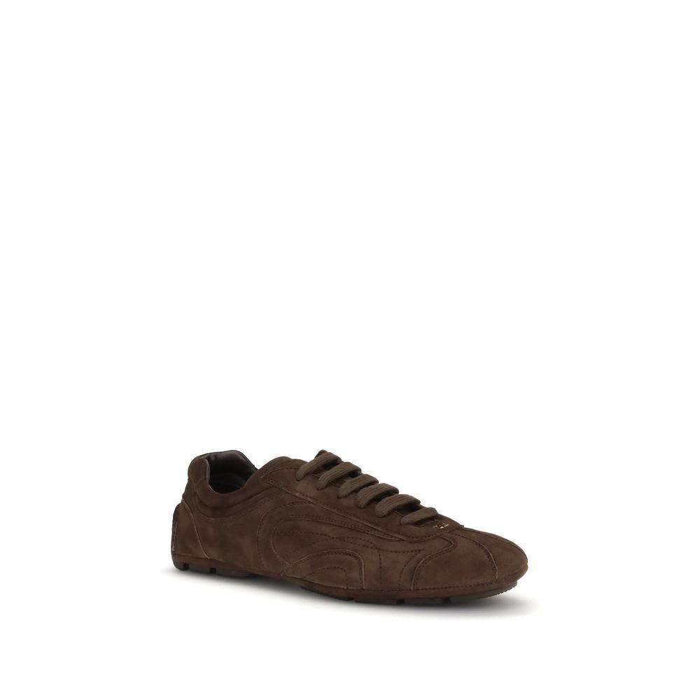 Prada Brown Calf Leather Bos Taurus Athletic Sneakers - GET THE BRAND