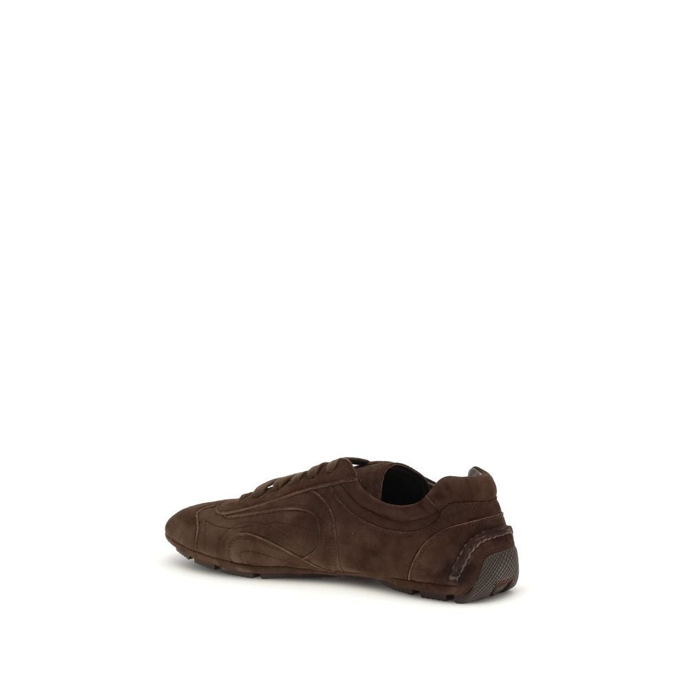 Prada Brown Calf Leather Bos Taurus Athletic Sneakers - GET THE BRAND