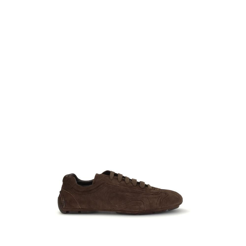 Prada Brown Calf Leather Bos Taurus Athletic Sneakers - GET THE BRAND