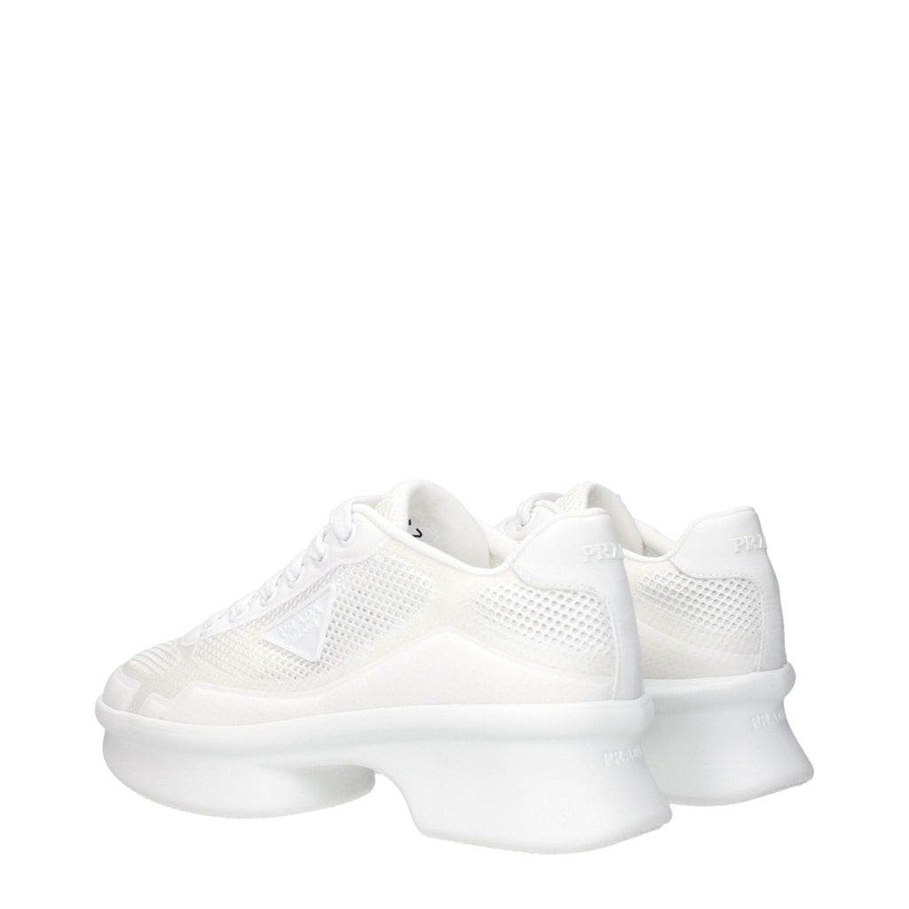 Prada White Fabric Low Top Sneakers - GET THE BRAND