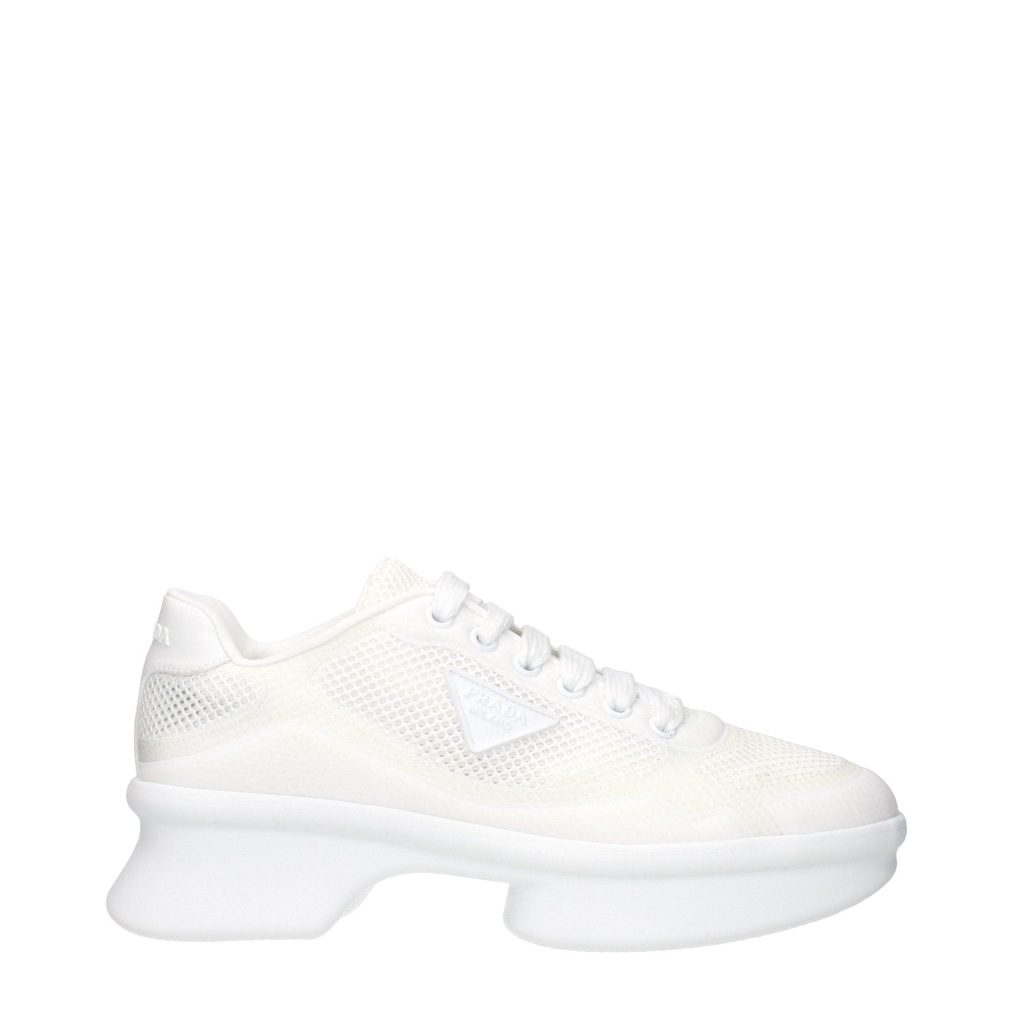 Prada White Fabric Low Top Sneakers - GET THE BRAND