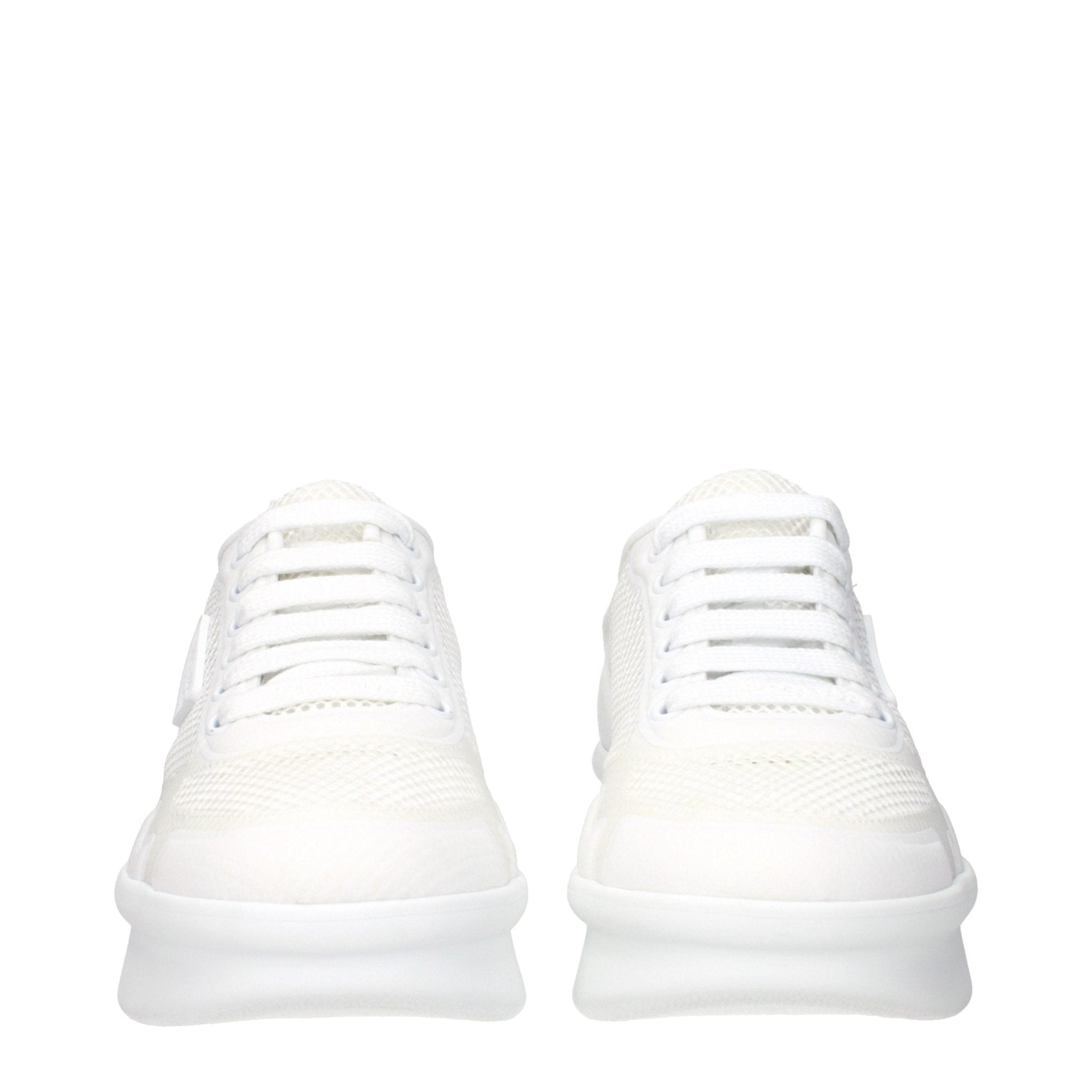 Prada White Fabric Low Top Sneakers - GET THE BRAND
