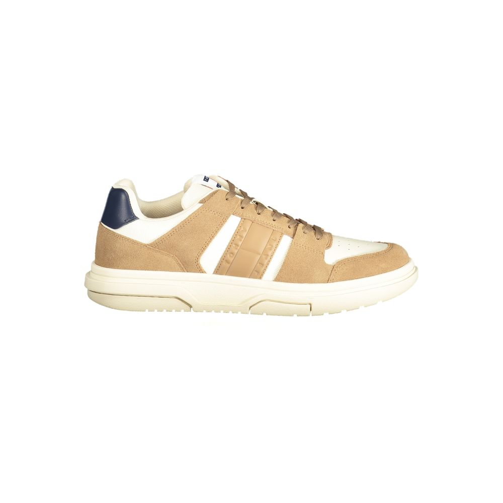 Tommy Hilfiger Beige Leather Men Sneaker - GET THE BRAND