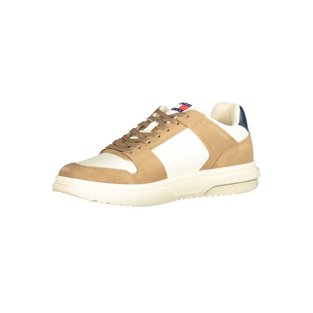 Tommy Hilfiger Beige Leather Men Sneaker - GET THE BRAND
