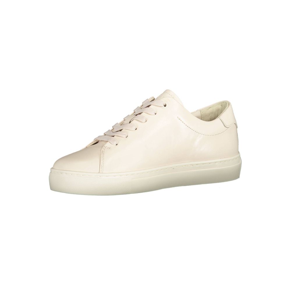Tommy Hilfiger Beige Leather Women Sneaker - GET THE BRAND