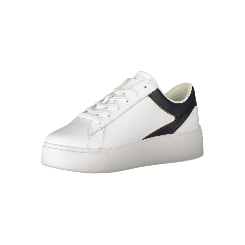 Tommy Hilfiger Bianco Polyurethane Women Sneaker - GET THE BRAND