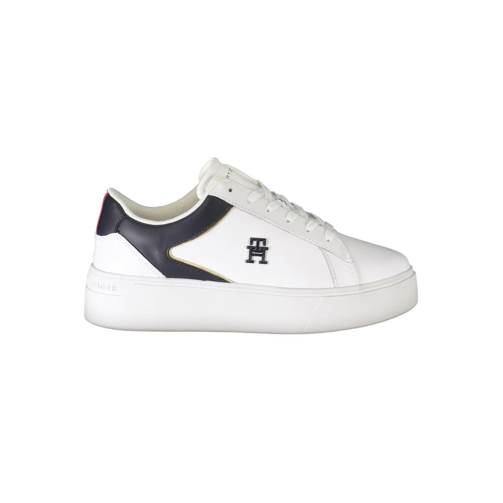 Tommy Hilfiger Bianco Polyurethane Women Sneaker - GET THE BRAND