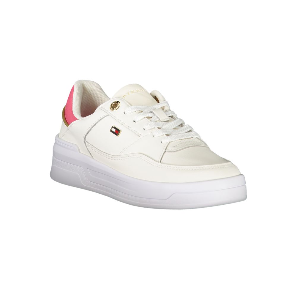 Tommy Hilfiger Bianco Polyurethane Women Sneaker - GET THE BRAND
