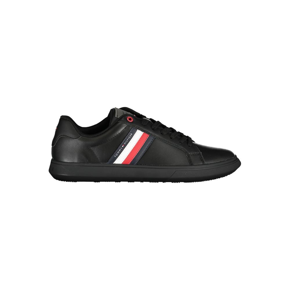 Tommy Hilfiger Black Leather Men Sneaker - GET THE BRAND