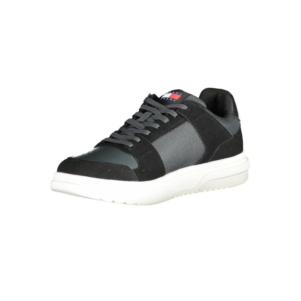Tommy Hilfiger Black Leather Men Sneaker - GET THE BRAND