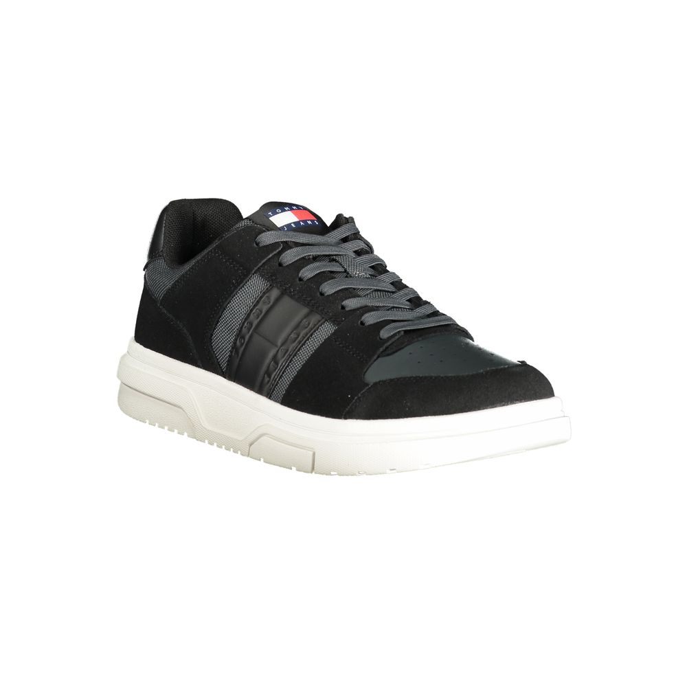 Tommy Hilfiger Black Leather Men Sneaker - GET THE BRAND