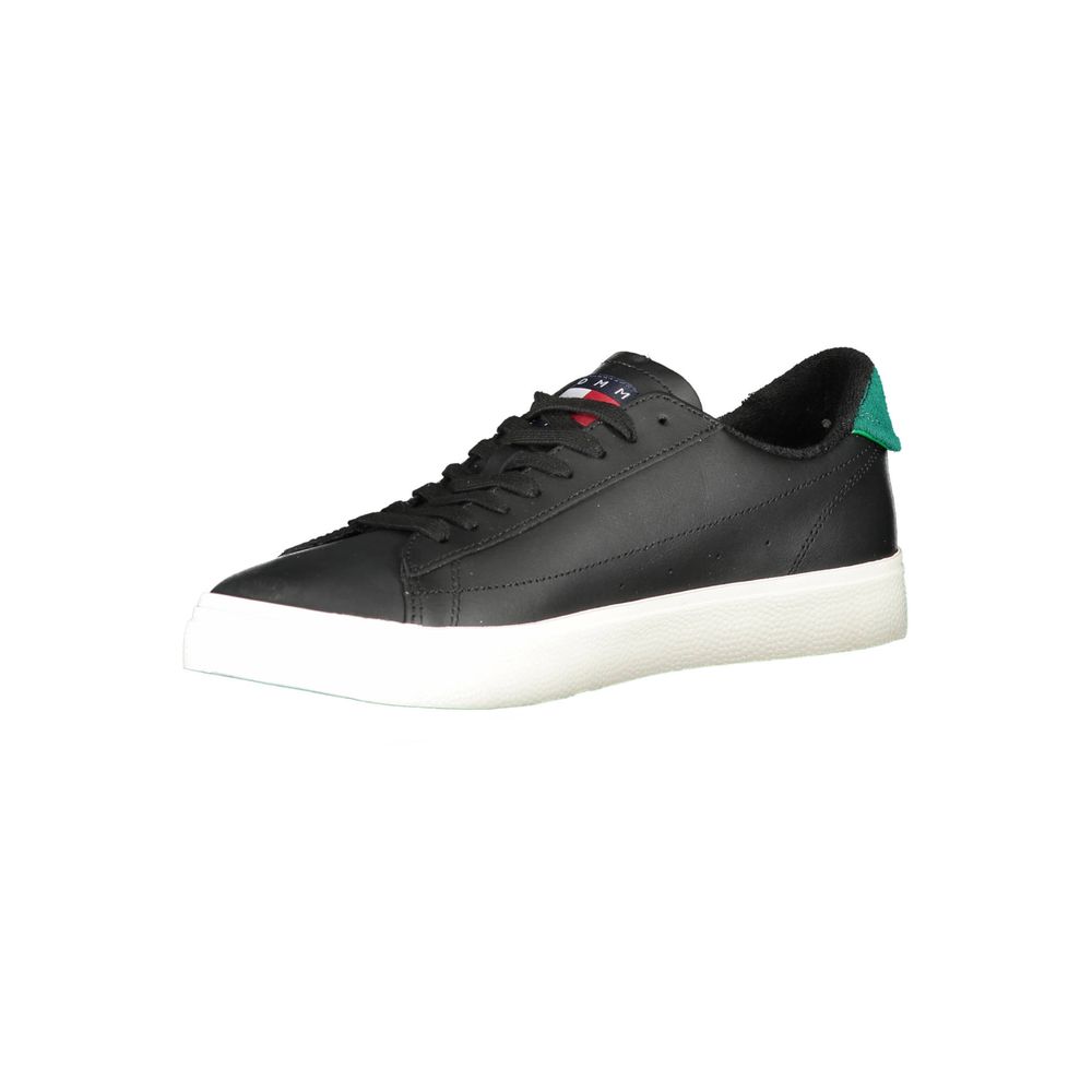 Tommy Hilfiger Black Leather Men Sneaker - GET THE BRAND