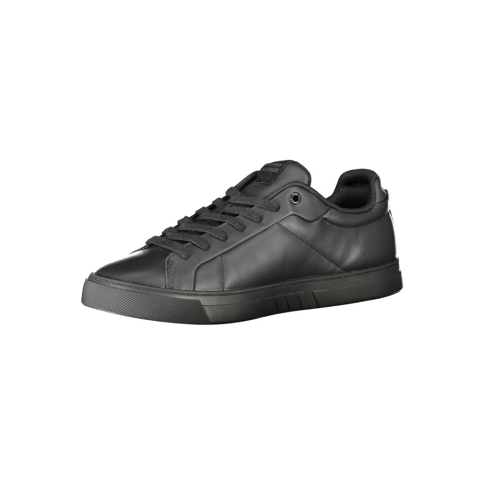 Tommy Hilfiger Black Leather Men Sneaker - GET THE BRAND