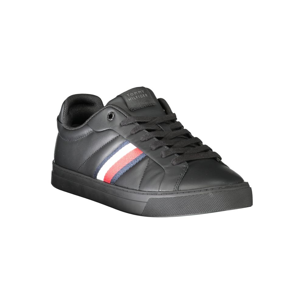 Tommy Hilfiger Black Leather Men Sneaker - GET THE BRAND