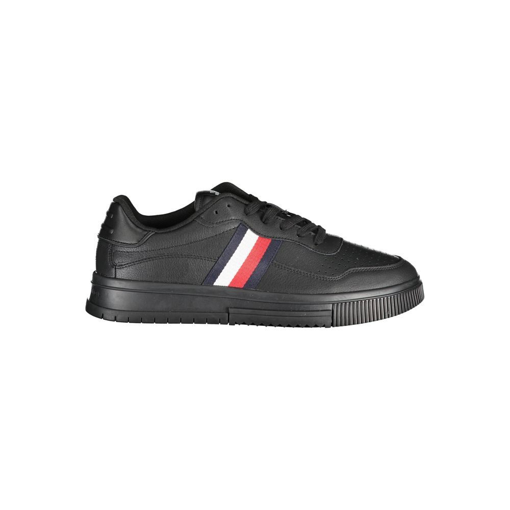 Tommy Hilfiger Black Leather Men's Sneaker - GET THE BRAND