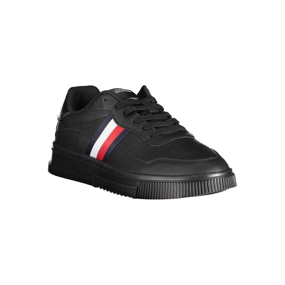 Tommy Hilfiger Black Leather Men's Sneaker - GET THE BRAND
