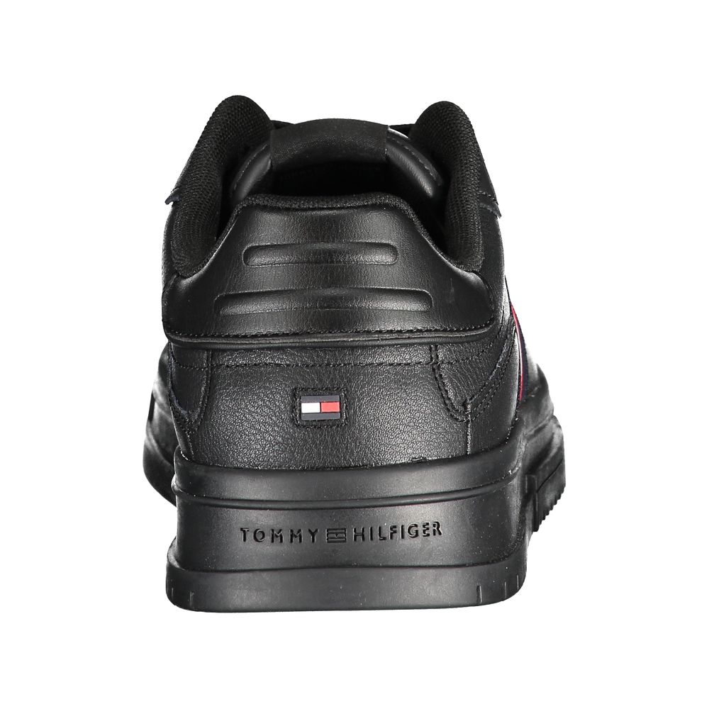 Tommy Hilfiger Black Leather Men's Sneaker - GET THE BRAND