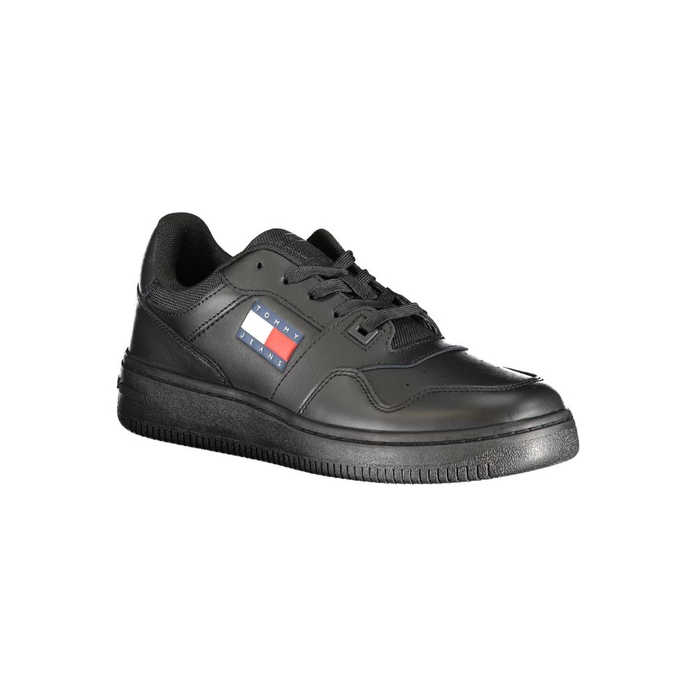 Tommy Hilfiger Black Leather Women Sneaker - GET THE BRAND