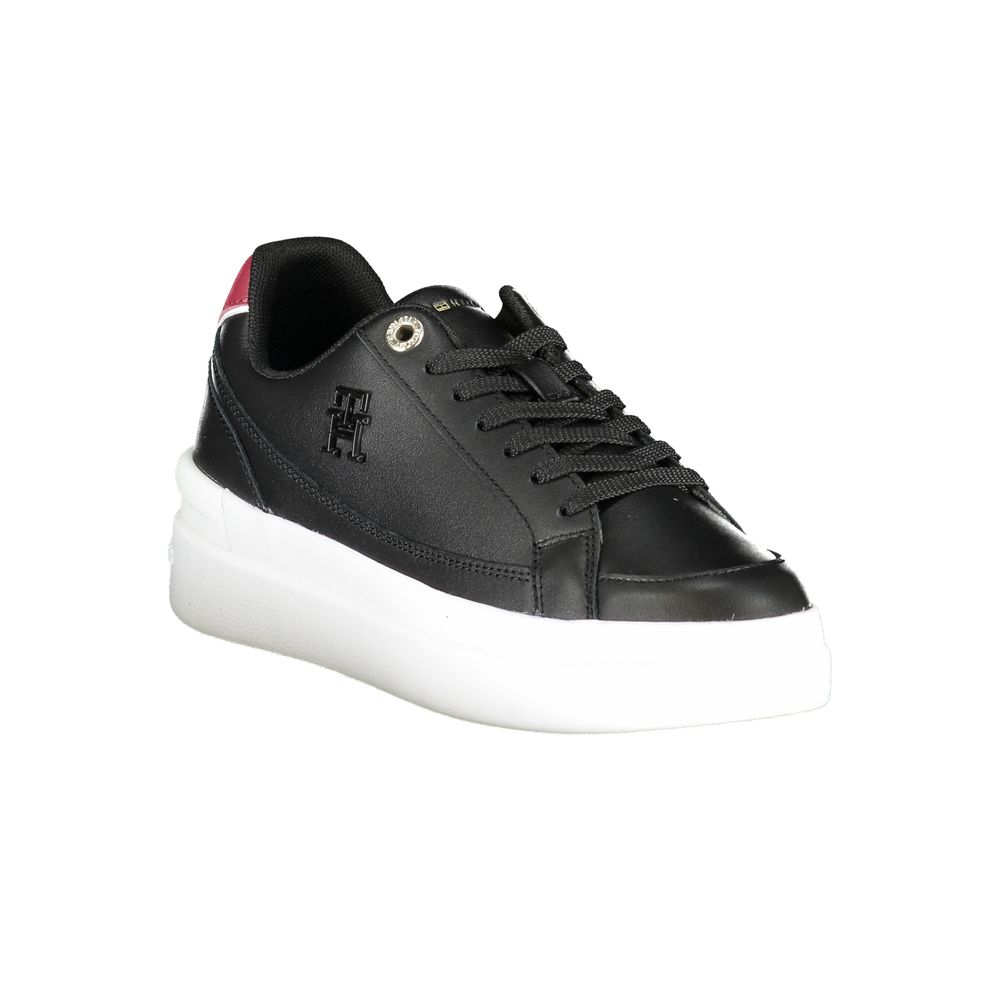 Tommy Hilfiger Black Leather Women Sneaker - GET THE BRAND