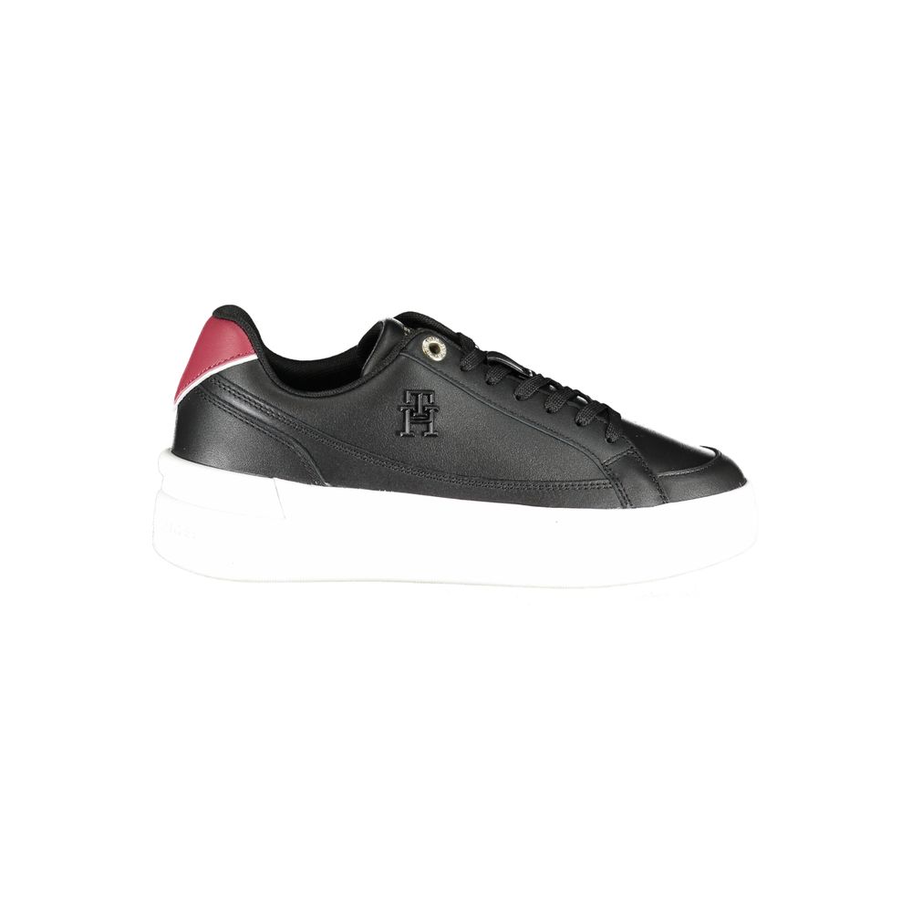 Tommy Hilfiger Black Leather Women Sneaker - GET THE BRAND