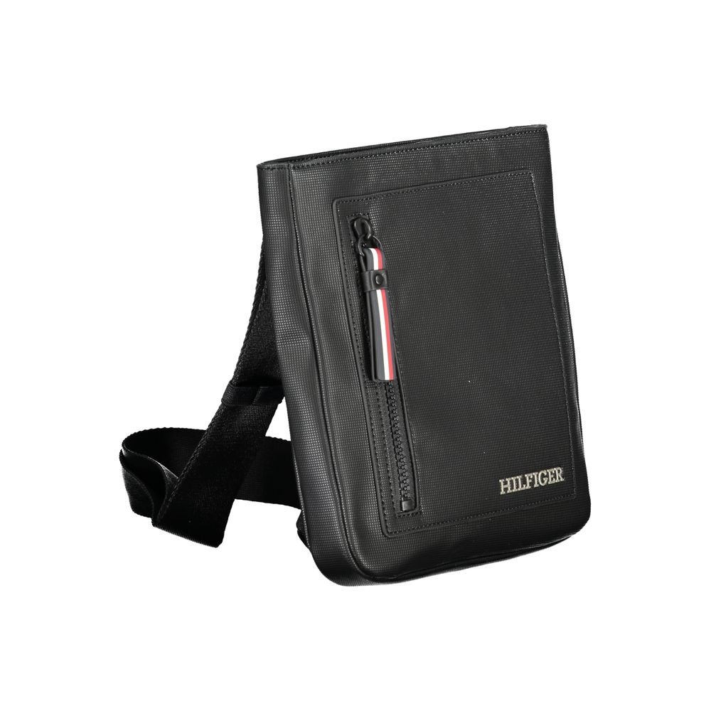 Tommy Hilfiger Black Polyurethane Men Shoulder Bag - GET THE BRAND