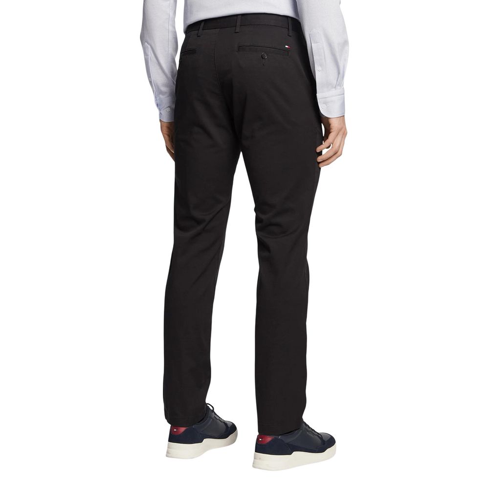 Tommy Hilfiger Black Recycled Cotton Casual Pants - GET THE BRAND