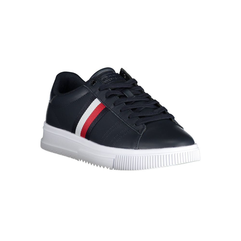 Tommy Hilfiger Blue Leather Men Sneaker - GET THE BRAND