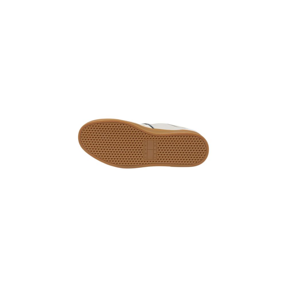 Tommy Hilfiger Jeans Cream Leather Low Top Sneakers - GET THE BRAND