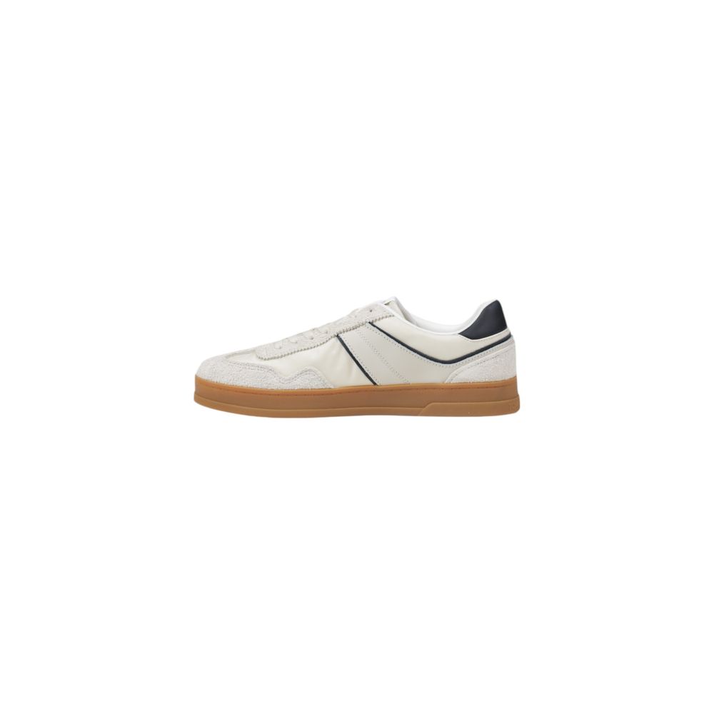 Tommy Hilfiger Jeans Cream Leather Low Top Sneakers - GET THE BRAND