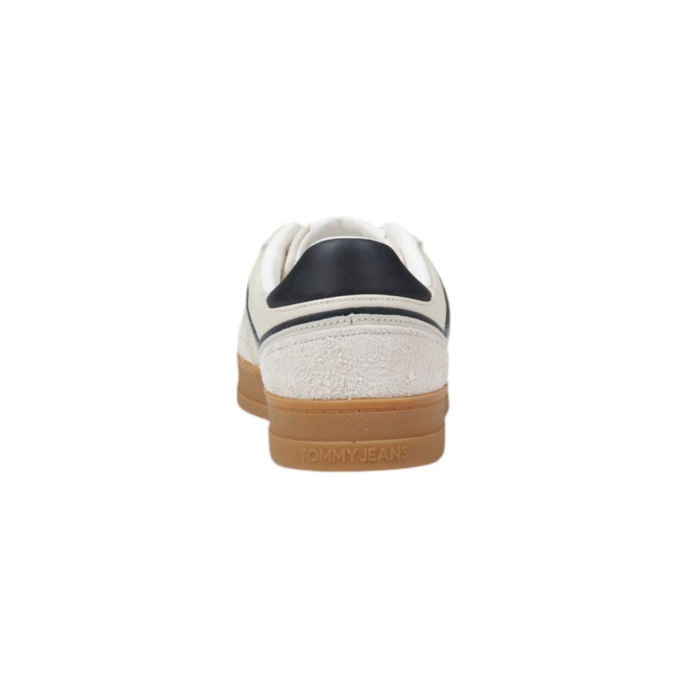 Tommy Hilfiger Jeans Cream Leather Low Top Sneakers - GET THE BRAND