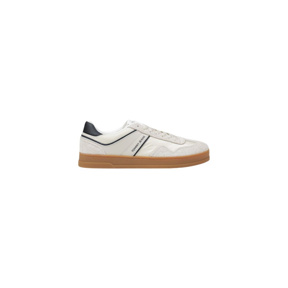 Tommy Hilfiger Jeans Cream Leather Low Top Sneakers - GET THE BRAND