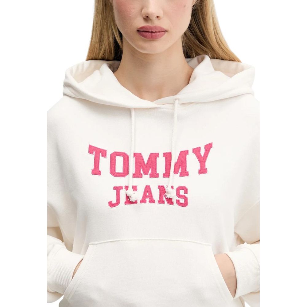 Tommy Hilfiger Jeans Cream Recycled Cotton Hoodie - GET THE BRAND