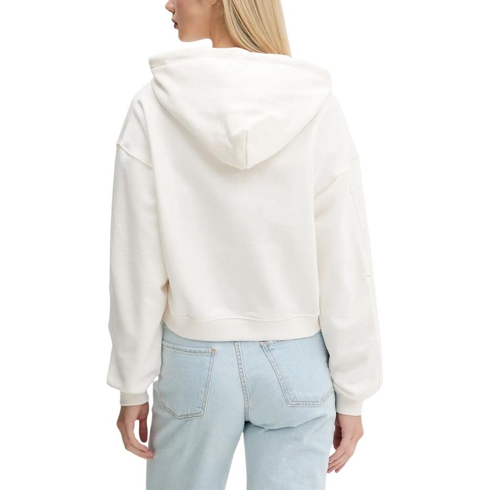 Tommy Hilfiger Jeans Cream Recycled Cotton Hoodie - GET THE BRAND