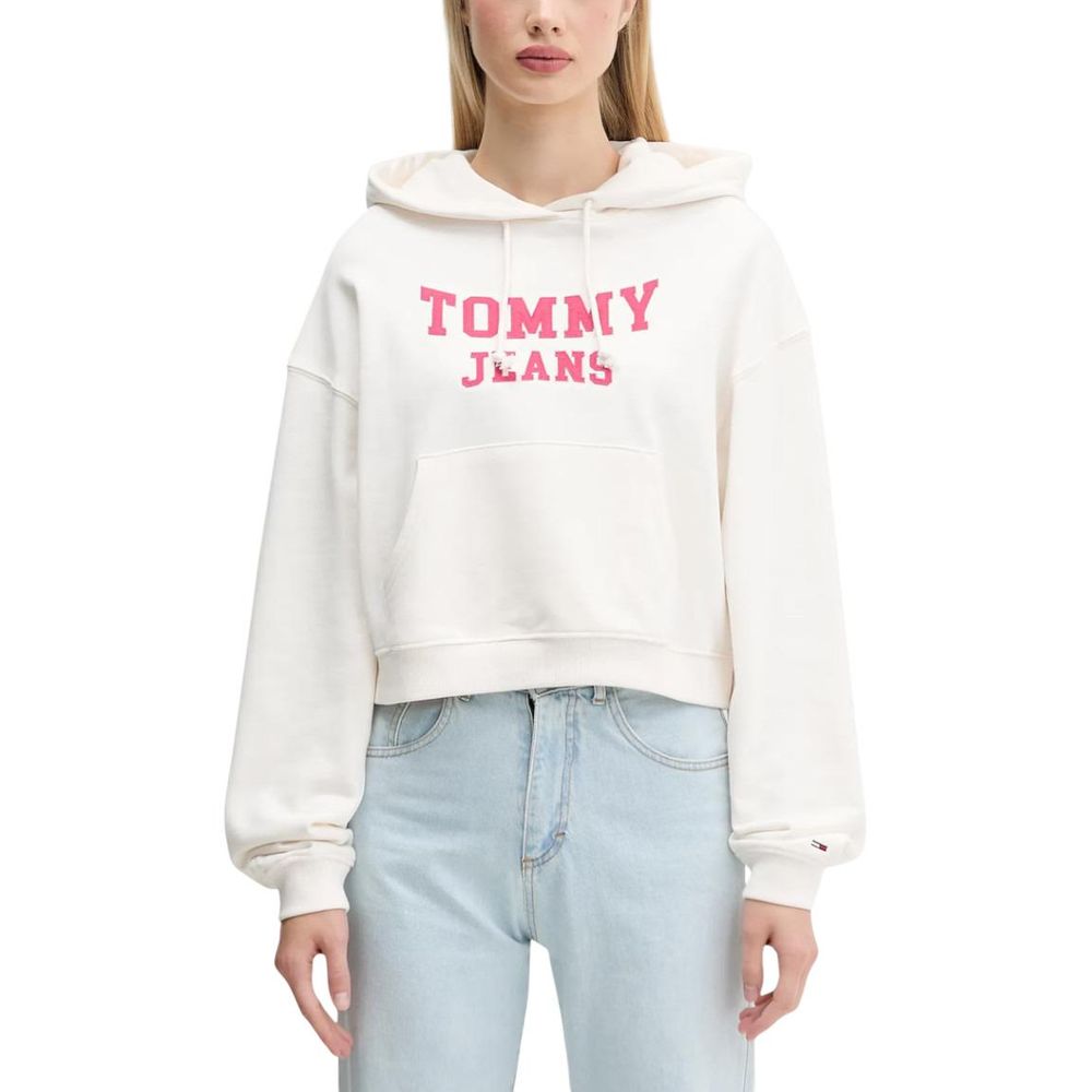 Tommy Hilfiger Jeans Cream Recycled Cotton Hoodie - GET THE BRAND