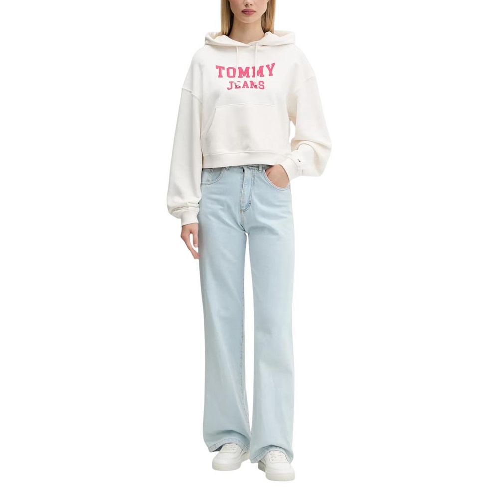 Tommy Hilfiger Jeans Cream Recycled Cotton Hoodie - GET THE BRAND