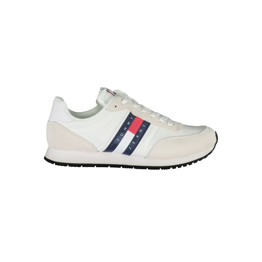 Tommy Hilfiger White Beige Polyester Men Sneaker - GET THE BRAND
