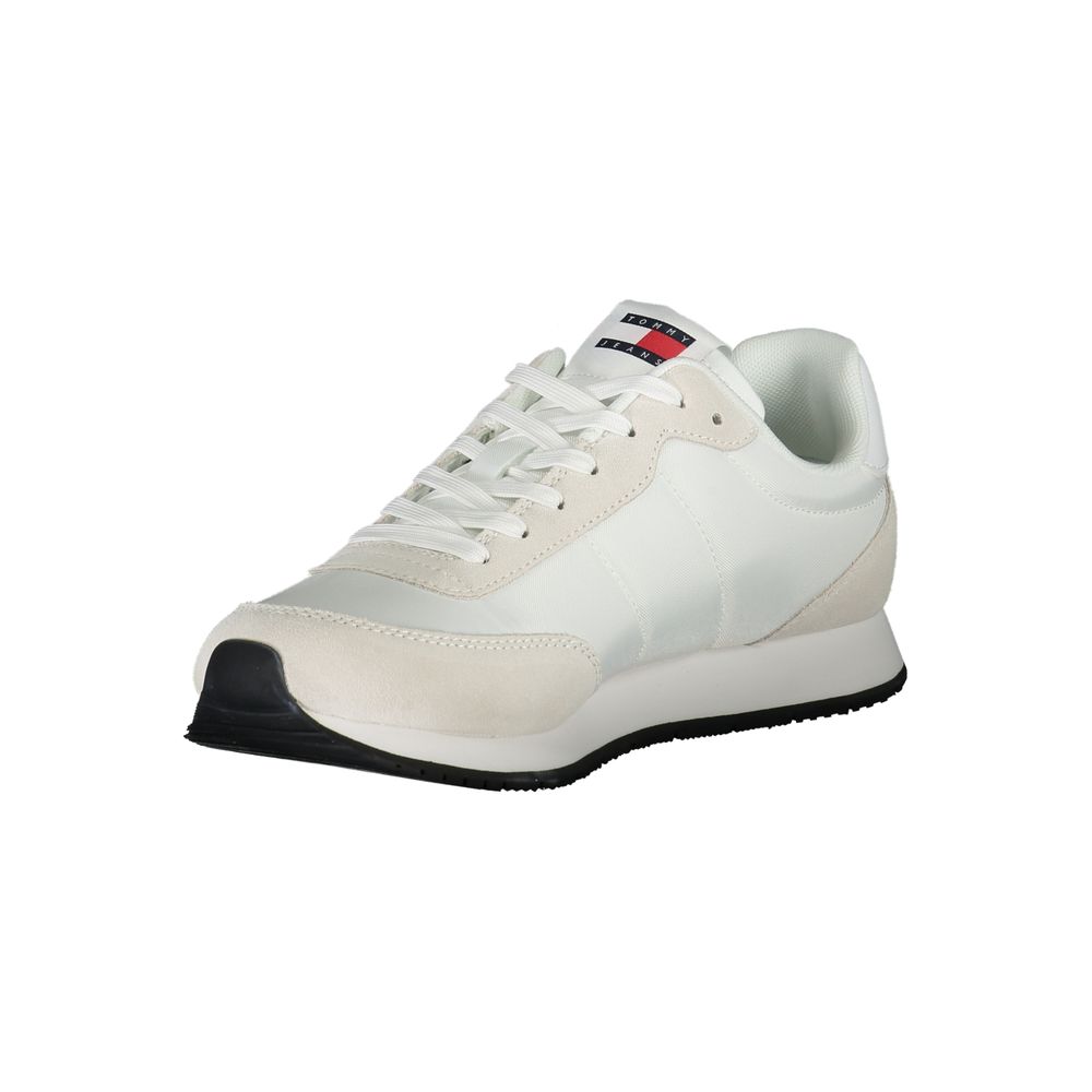 Tommy Hilfiger White Beige Polyester Men Sneaker - GET THE BRAND