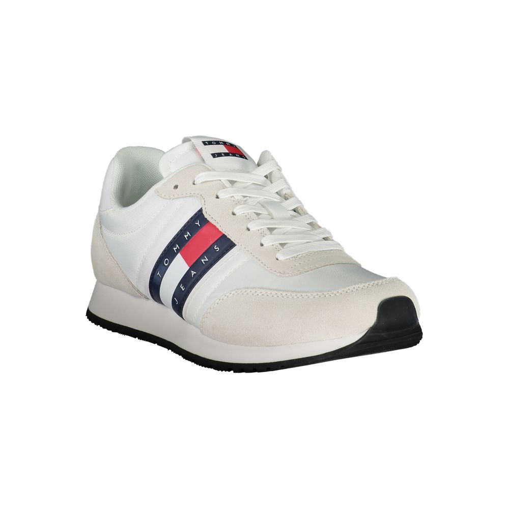 Tommy Hilfiger White Beige Polyester Men Sneaker - GET THE BRAND
