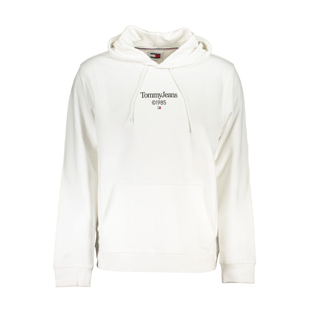 Tommy Hilfiger White Cotton Men's Sweatshirt with Hood - GET THE BRAND