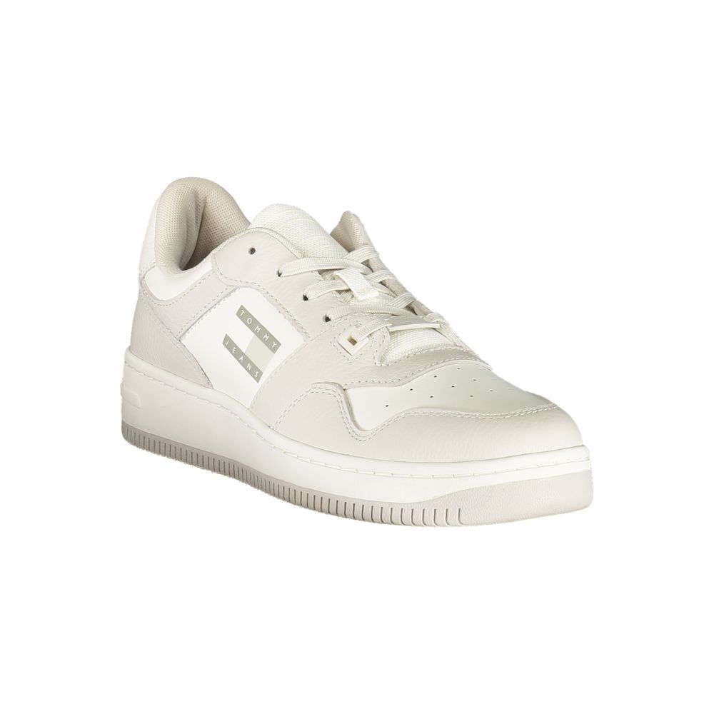 Tommy Hilfiger White Polyurethane Men Sneaker - GET THE BRAND