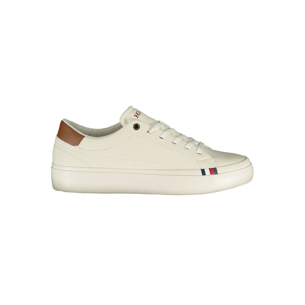 Tommy Hilfiger White Polyurethane Men Sneaker - GET THE BRAND