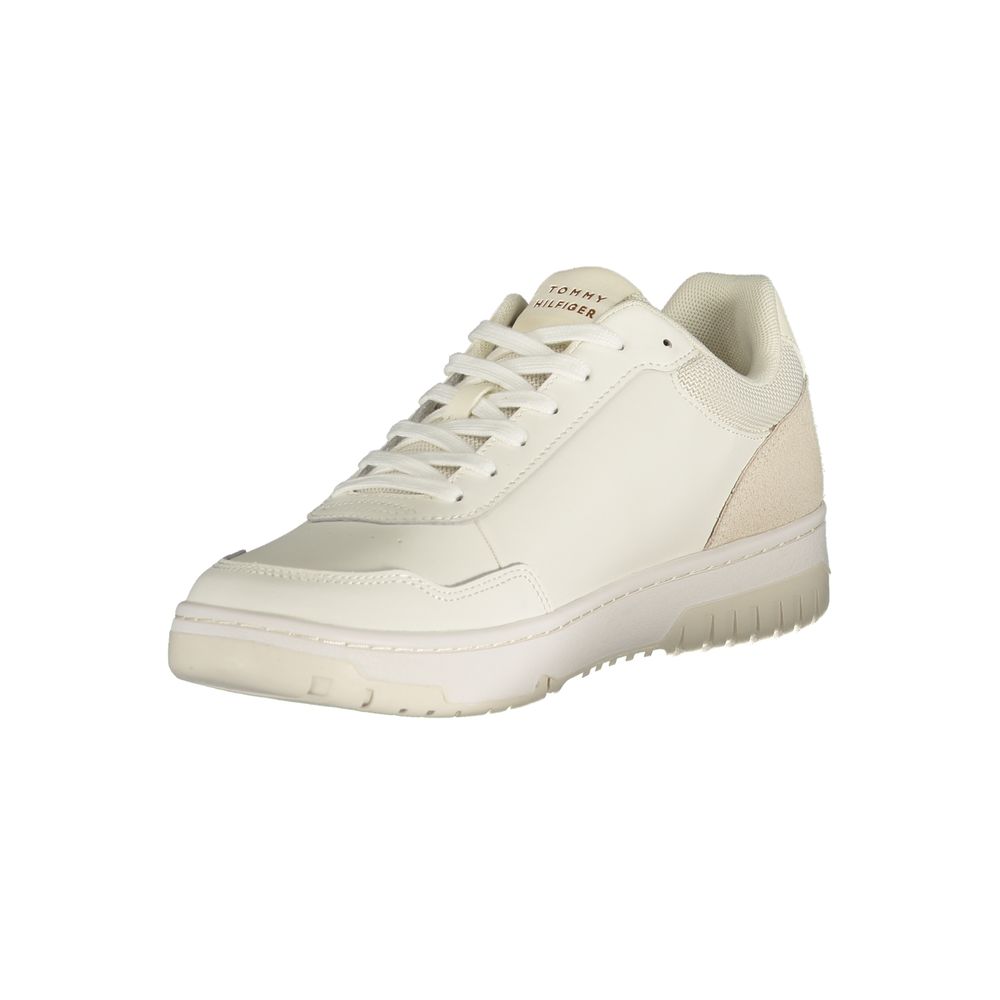 Tommy Hilfiger White Polyurethane Men's Sneaker - GET THE BRAND