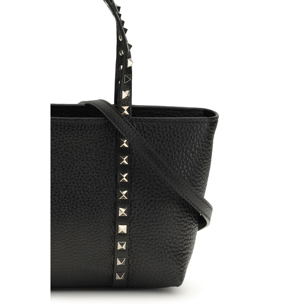 Valentino Garavani Black Calf Leather Bos Taurus Shoulder Bag - GET THE BRAND