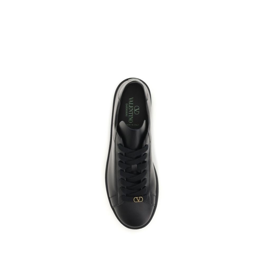 Valentino Garavani Black Calf Leather Bos Taurus Sneakers - GET THE BRAND