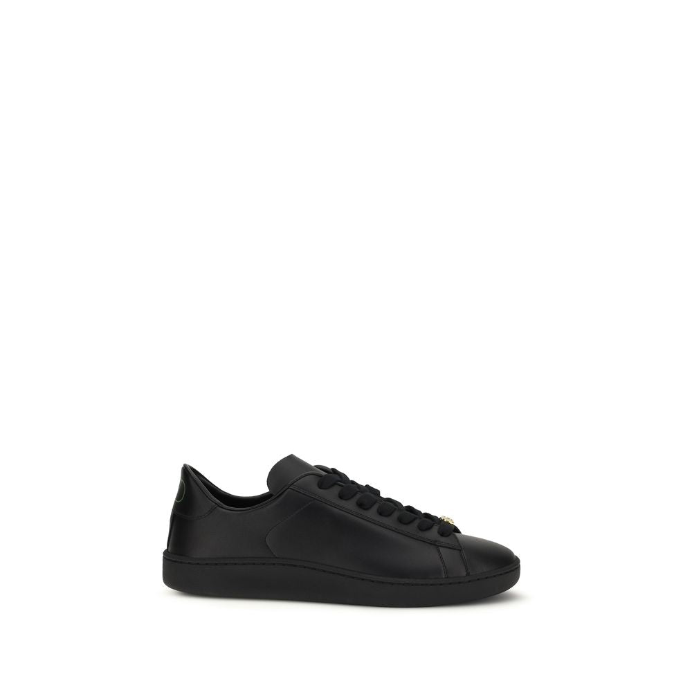 Valentino Garavani Black Calf Leather Bos Taurus Sneakers - GET THE BRAND