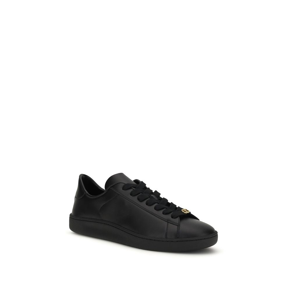 Valentino Garavani Black Calf Leather Bos Taurus Sneakers - GET THE BRAND
