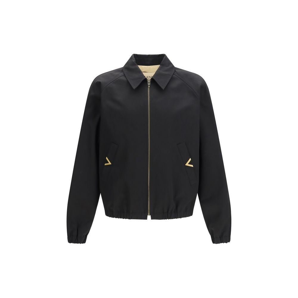 Valentino Garavani Black Cotton Bomber - GET THE BRAND