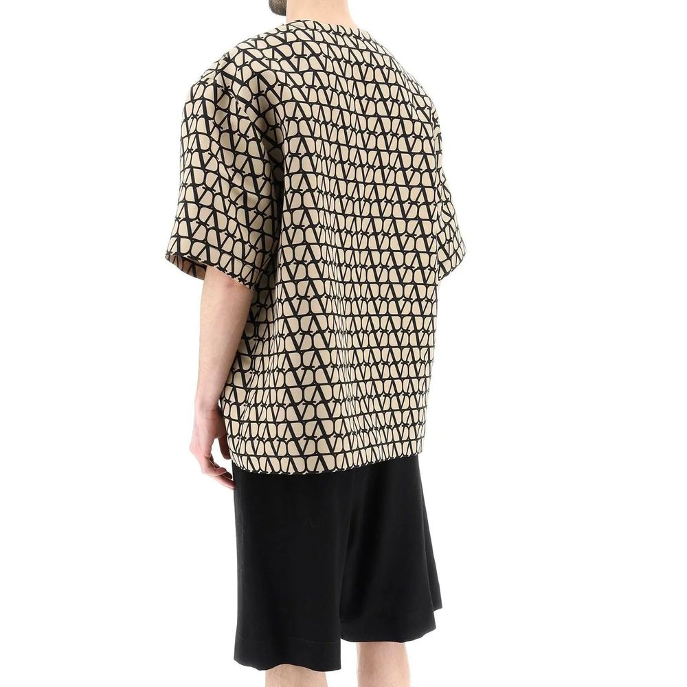 Valentino Garavani Brown Silk T-Shirt - GET THE BRAND