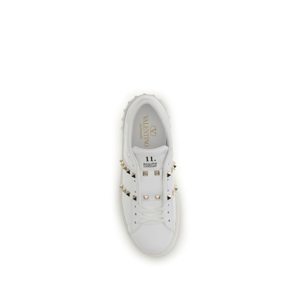 Valentino Garavani White Calf Leather Bos Taurus Platform Sneakers - GET THE BRAND