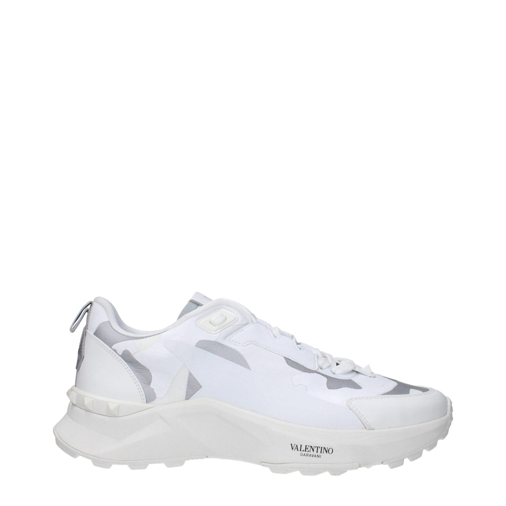 Valentino Garavani White Fabric Athletic Sneakers - GET THE BRAND